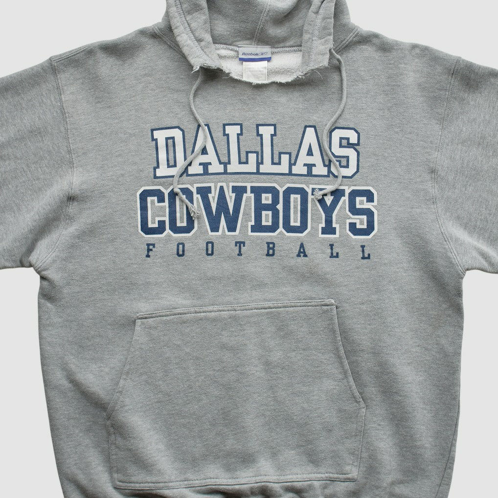 Dallas Cowboys Reebok 2000s Hooded Pullover Sweatshirt Heather Gray Vintage