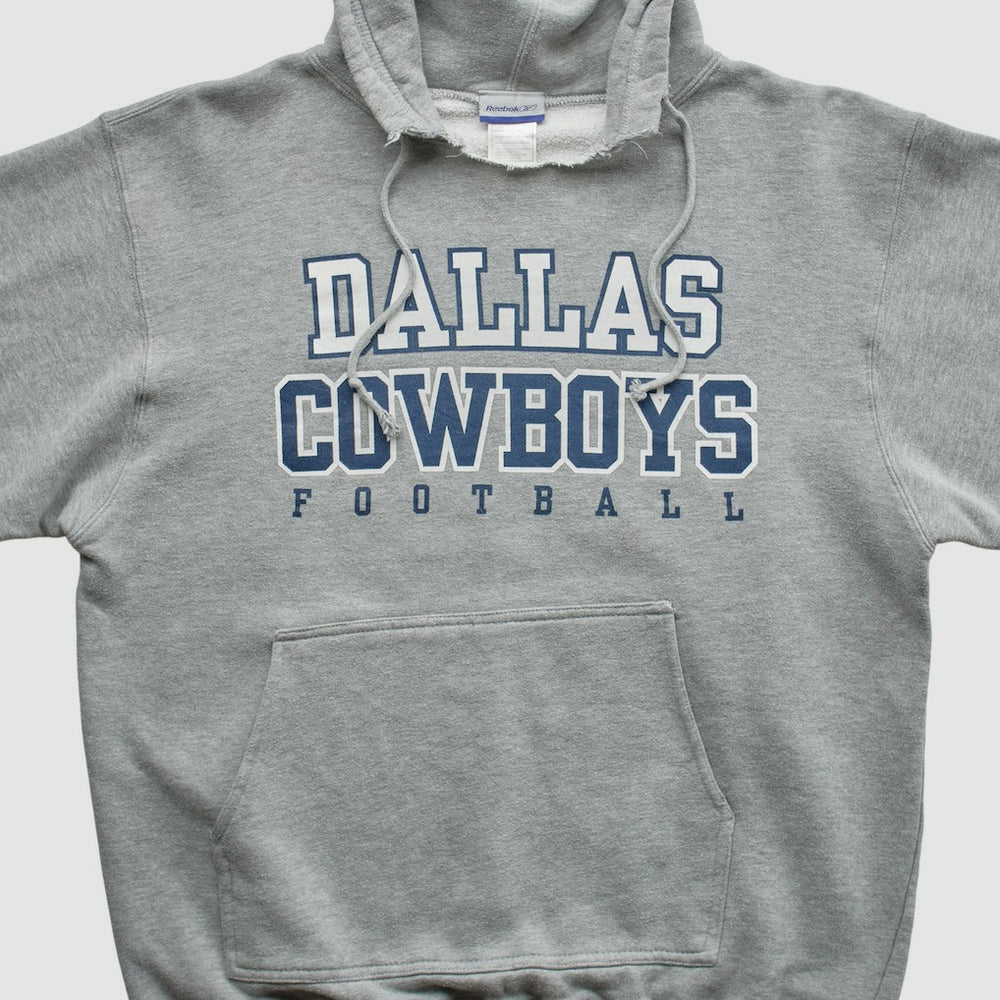 Dallas Cowboys Reebok 2000s Hooded Pullover Sweatshirt Heather Gray Vintage