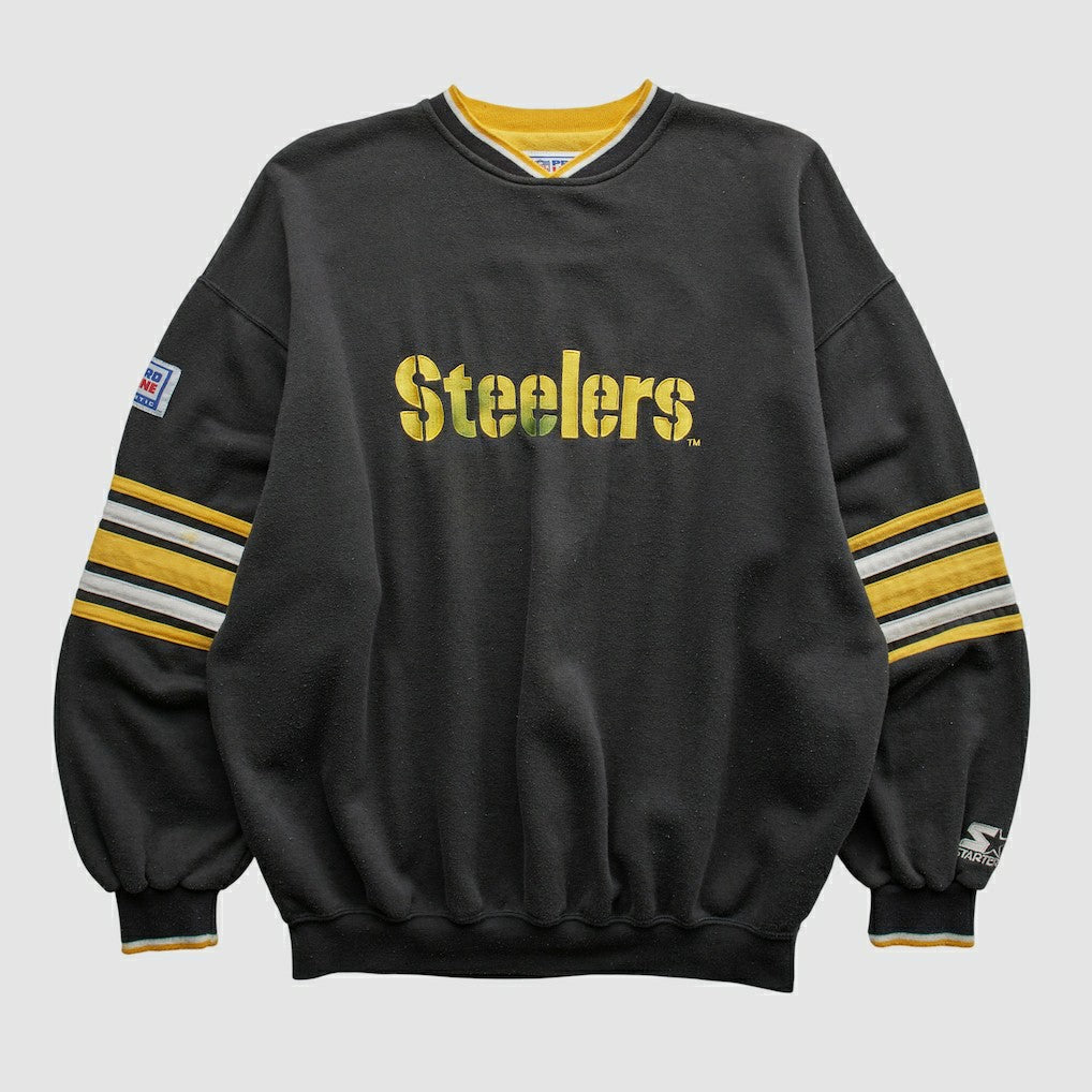 Pittsburgh Steelers Starter 90s Pullover Sweatshirt Black Vintage