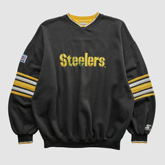 Pittsburgh Steelers Starter 90s Pullover Sweatshirt Black Vintage