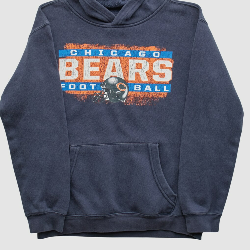 Chicago Bears NFL 2010s Hooded Pullover Sweatshirt Navy Vintage