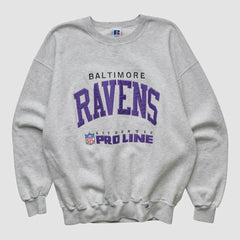 Baltimore Ravens Russell 90s Sweatshirt Heather Gray Vintage