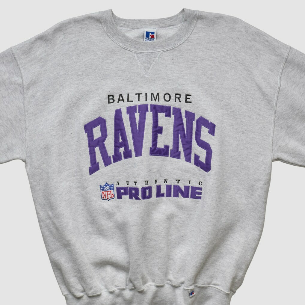 Baltimore Ravens Russell 90s Sweatshirt Heather Gray Vintage