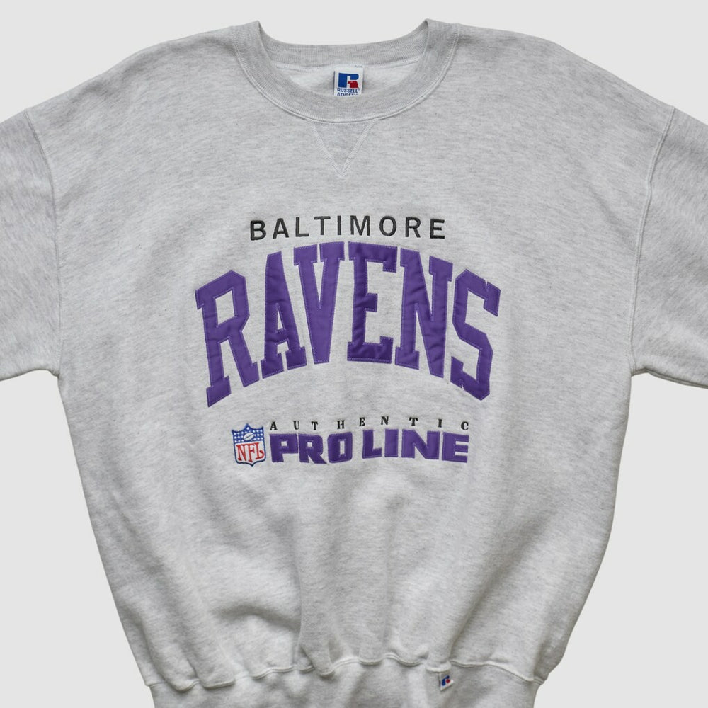 Baltimore Ravens Russell 90s Sweatshirt Heather Gray Vintage