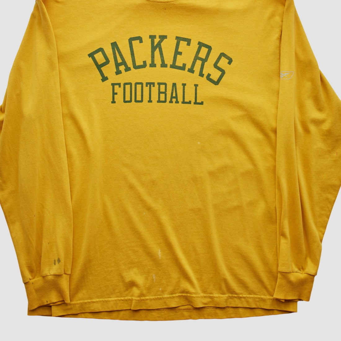 Green Bay Packers Reebok 2000s Long Sleeve T-shirt Yellow Vintage