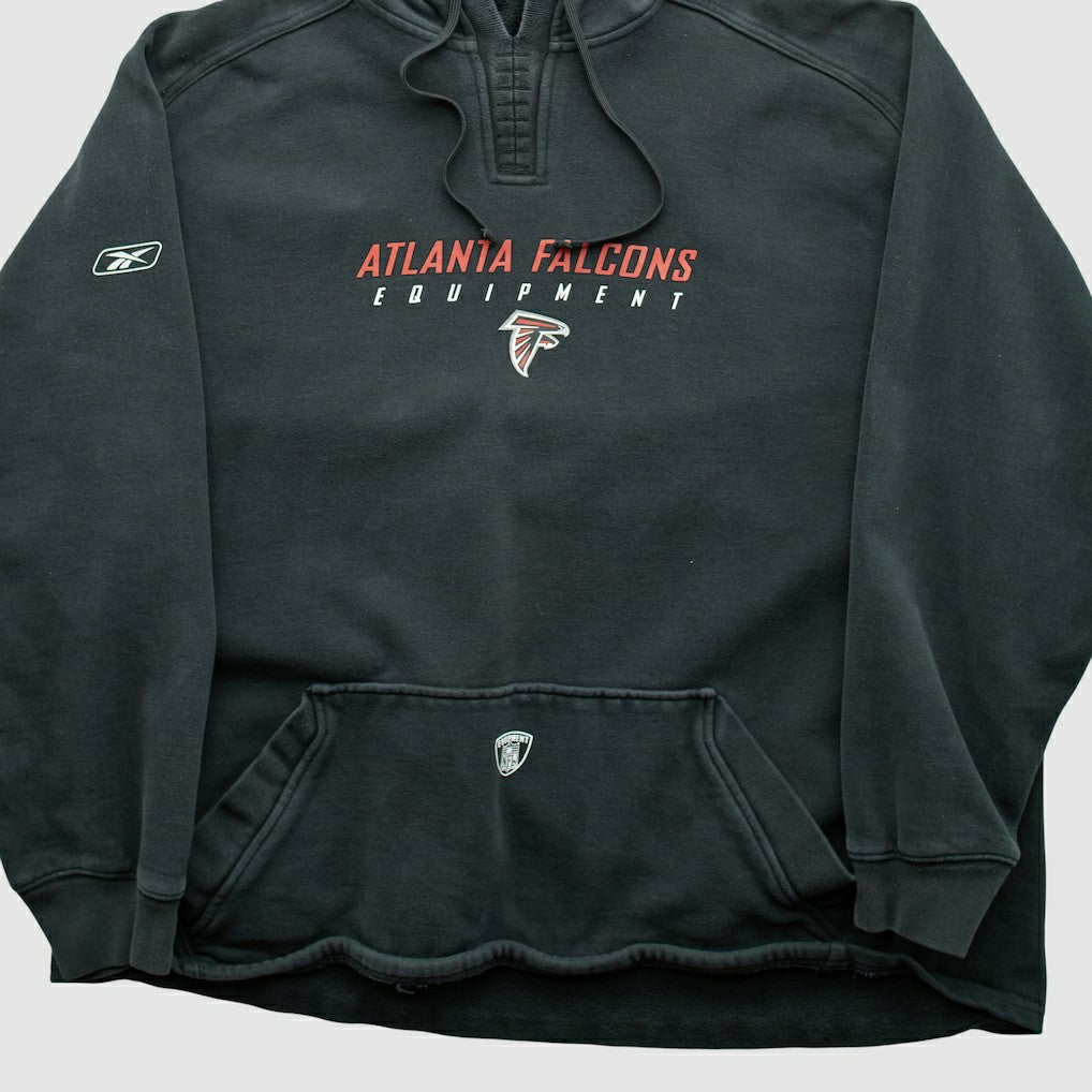 Atlanta Falcons Reebok 2000s Hooded Pullover Sweatshirt Black Vintage