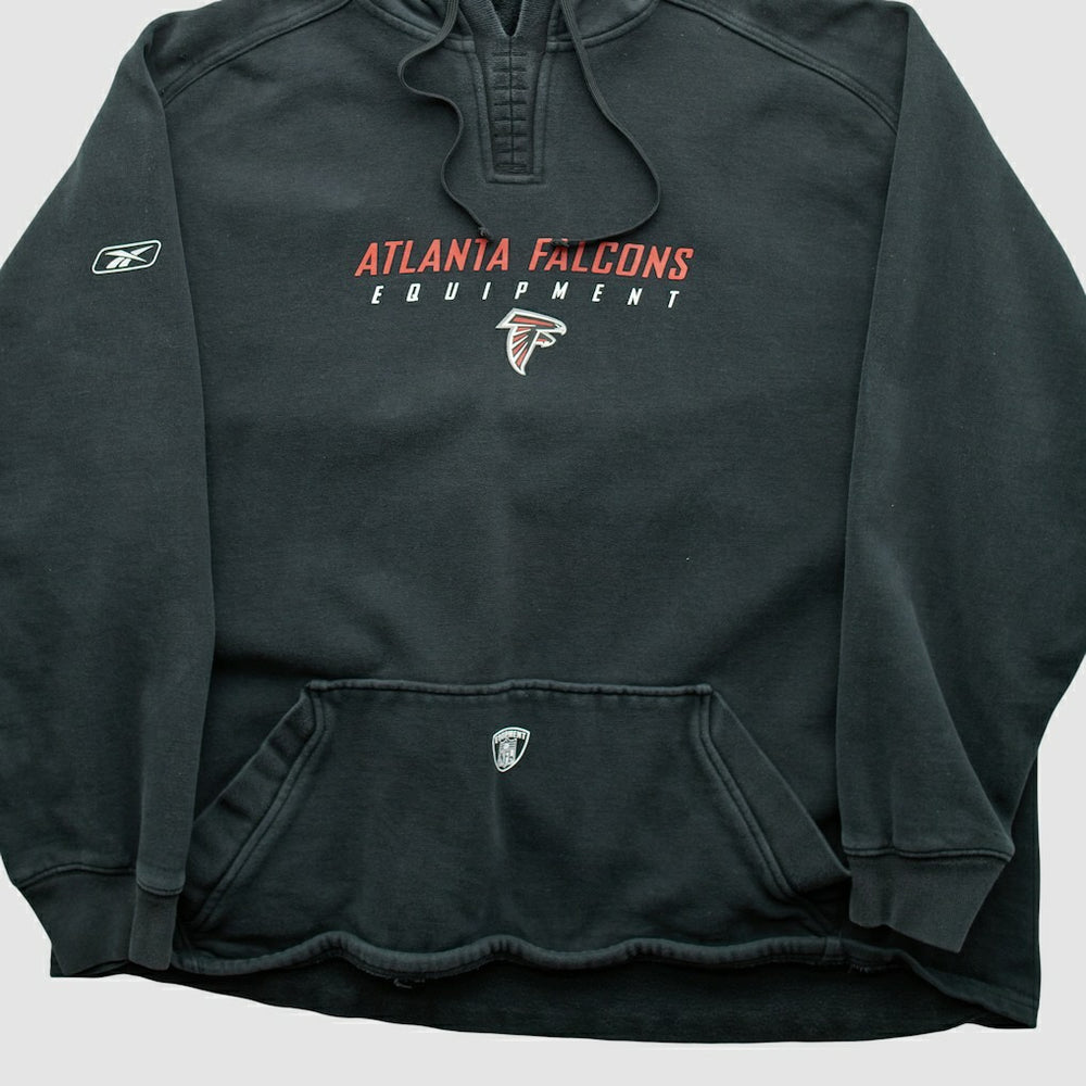 Atlanta Falcons Reebok 2000s Hooded Pullover Sweatshirt Black Vintage