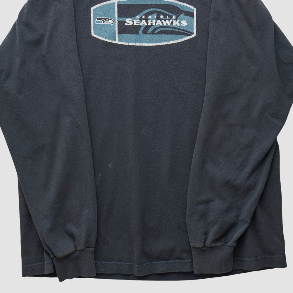 Seattle Seahawks Reebok 2000s Long Sleeve T-shirt Black Vintage