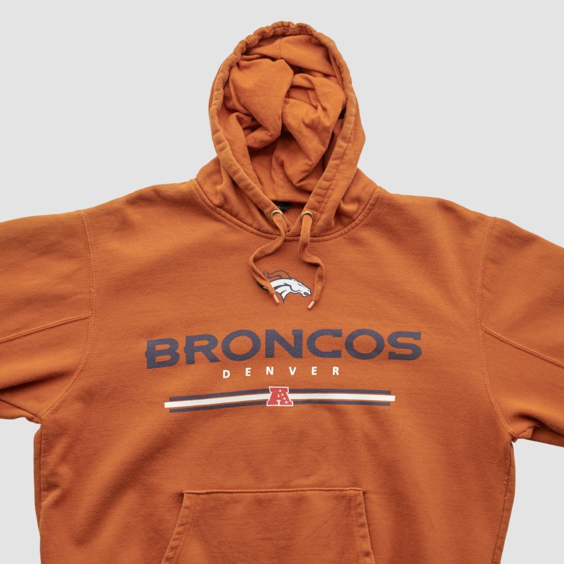 Denver Broncos NFL 2010s Hooded Pullover Sweatshirt Clay Vintage
