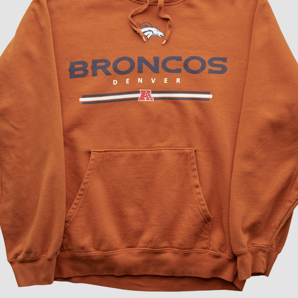 Denver Broncos NFL 2010s Hooded Pullover Sweatshirt Clay Vintage
