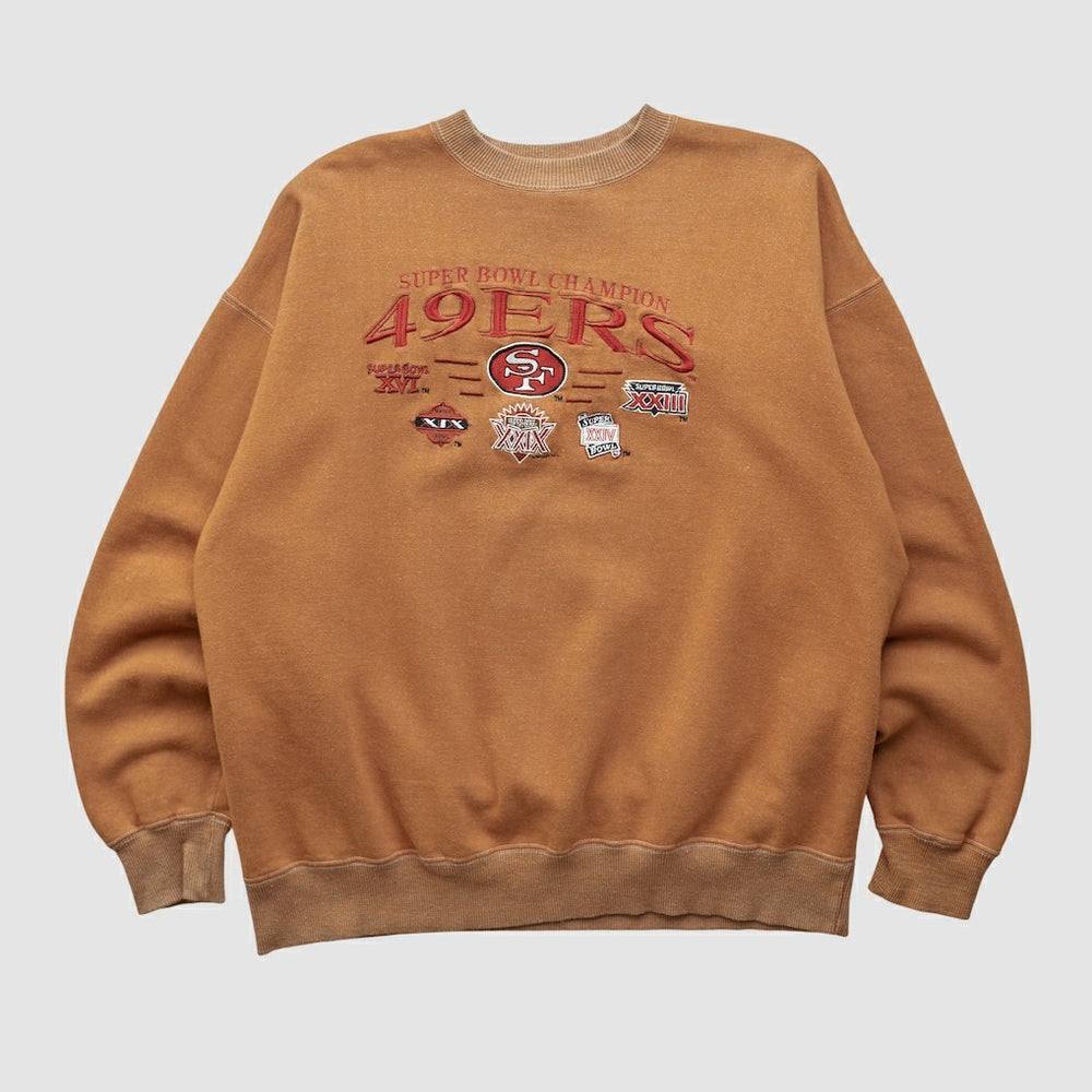 Super Bowl 90s Pullover Sweatshirt Tan Vintage