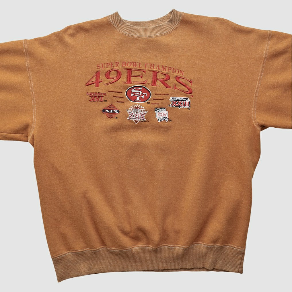 Super Bowl 90s Pullover Sweatshirt Tan Vintage