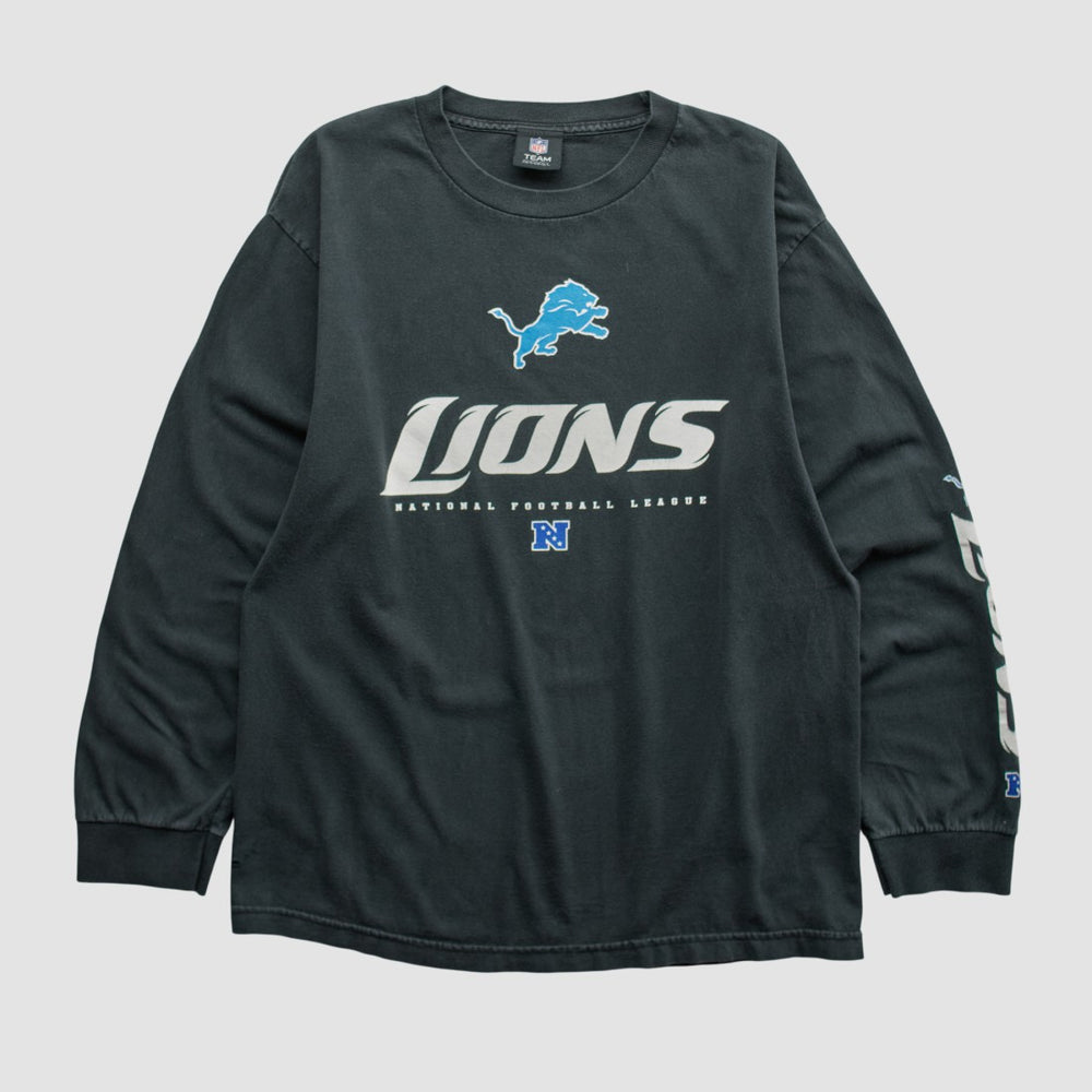 Detroit Lions NFL 2010s Long Sleeve T-shirt Black Vintage