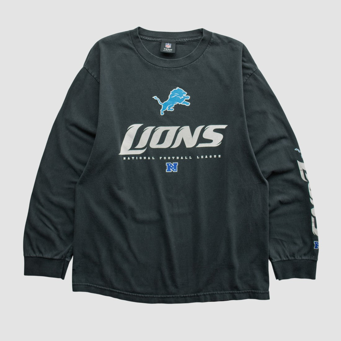 Detroit Lions NFL 2010s Long Sleeve T-shirt Black Vintage