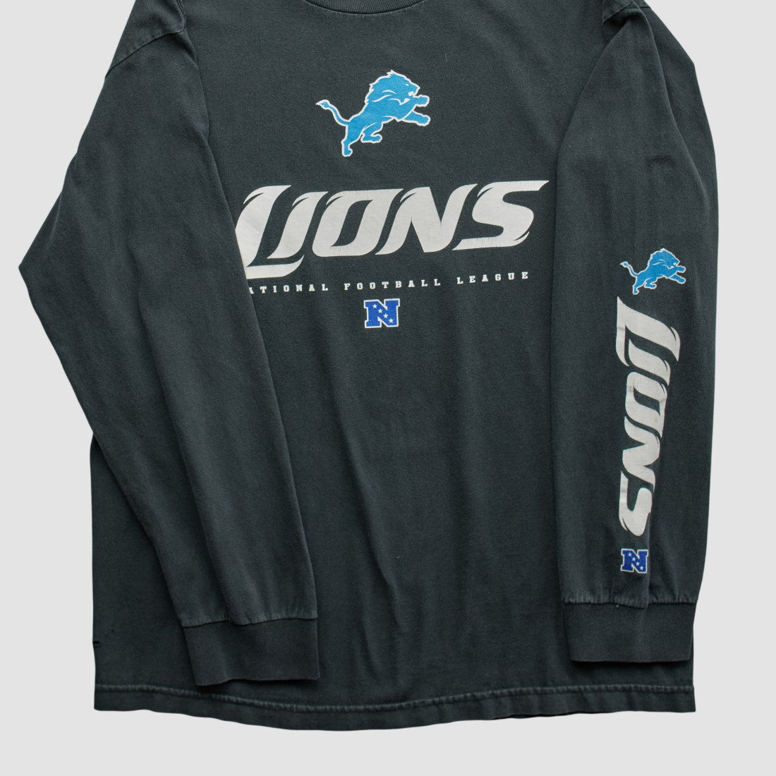 Detroit Lions NFL 2010s Long Sleeve T-shirt Black Vintage