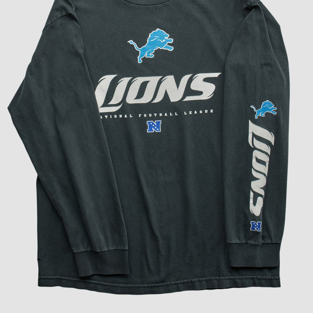 Detroit Lions NFL 2010s Long Sleeve T-shirt Black Vintage