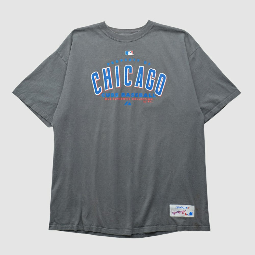 Chicago Cubs Majestic 2000s T-shirt - Gray - XL by Fanatics Real Vintage T-shirts