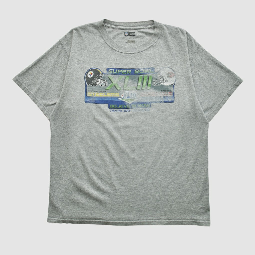 Super Bowl XLIII NFL 2009 T-shirt Heather Gray Vintage