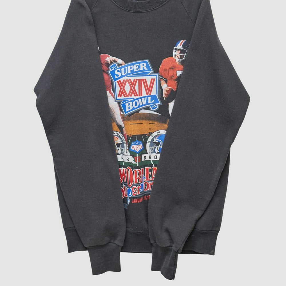 Super Bowl XXIV 1990 Pullover Sweatshirt Black Vintage