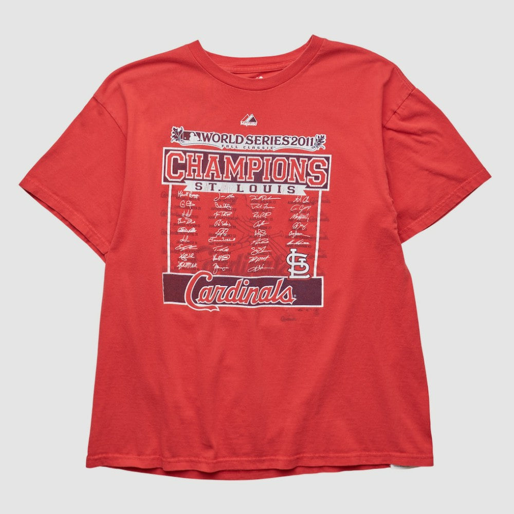 St. Louis Cardinals Majestic 2011 T-shirt - Red - S by Fanatics Real Vintage T-shirts