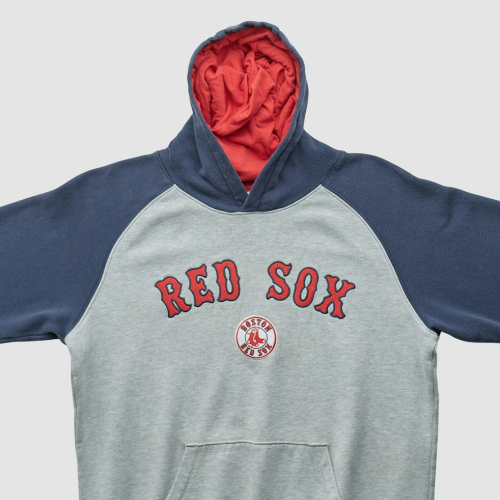 Boston Red Sox Majestic 2000s Hooded Pullover Sweatshirt - Heather Gray - XS by Fanatics Real Vintage Pullover