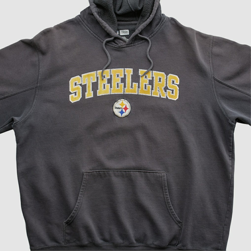 Pittsburgh Steelers NFL 2010s Hooded Pullover Sweatshirt Black Vintage
