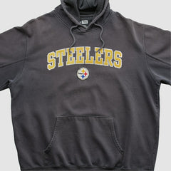 Pittsburgh Steelers NFL 2010s Hooded Pullover Sweatshirt Black Vintage