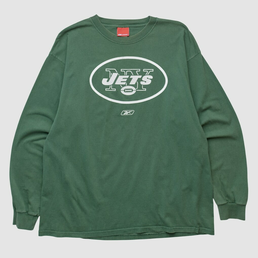 New York Jets Reebok 2000s Long Sleeve T-shirt Green Vintage