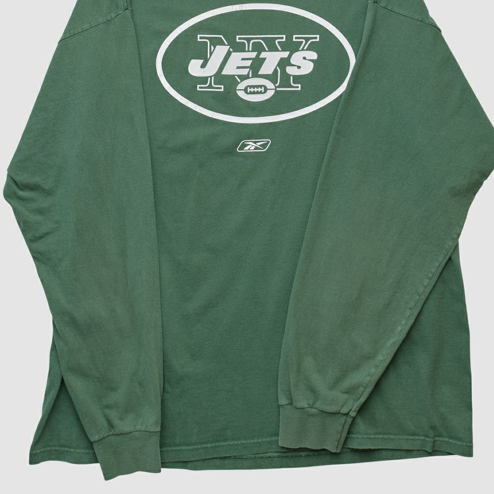 New York Jets Reebok 2000s Long Sleeve T-shirt Green Vintage