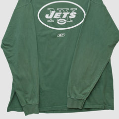 New York Jets Reebok 2000s Long Sleeve T-shirt Green Vintage