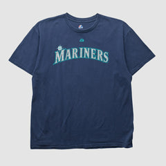 Seattle Mariners Majestic 2000s T-shirt - Navy - XL by Fanatics Real Vintage T-shirts