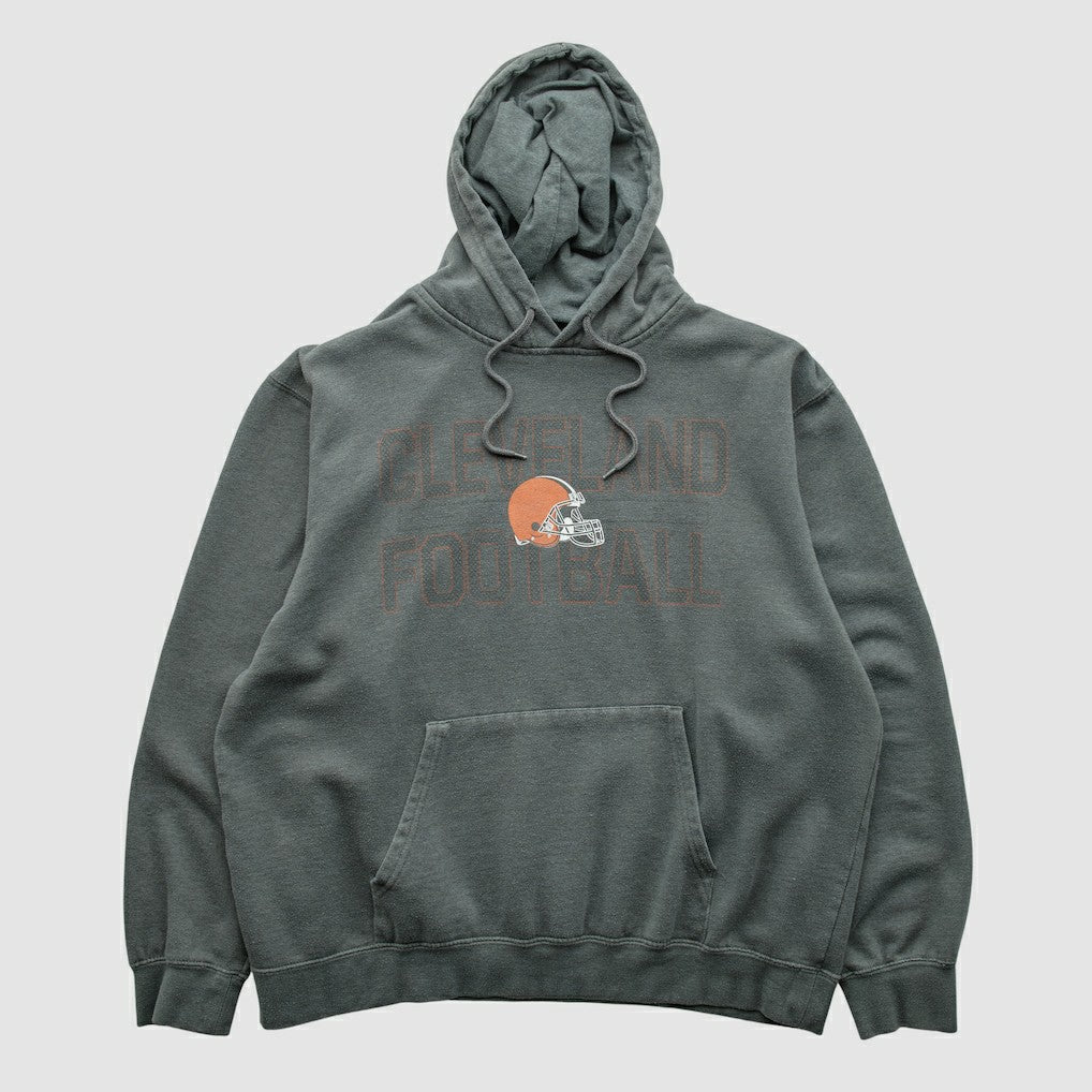 Cleveland Browns Majestic 2010s Hooded Pullover Sweatshirt Gray Vintage