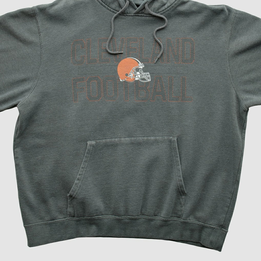 Cleveland Browns Majestic 2010s Hooded Pullover Sweatshirt Gray Vintage