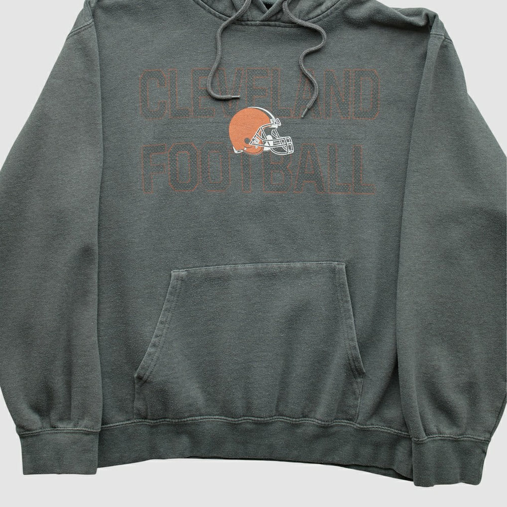 Cleveland Browns Majestic 2010s Hooded Pullover Sweatshirt Gray Vintage