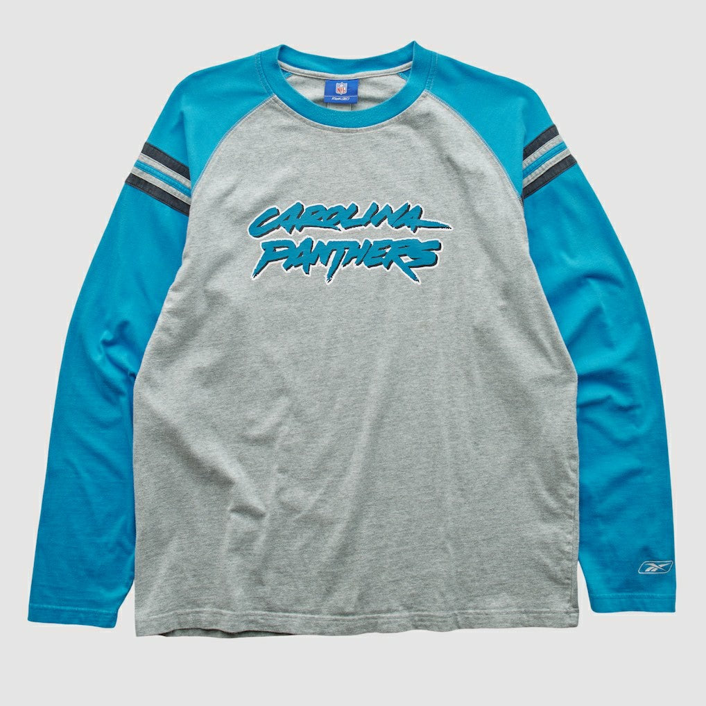 Carolina Panthers Reebok 2000s Long Sleeve T-shirt Heather Gray Vintage