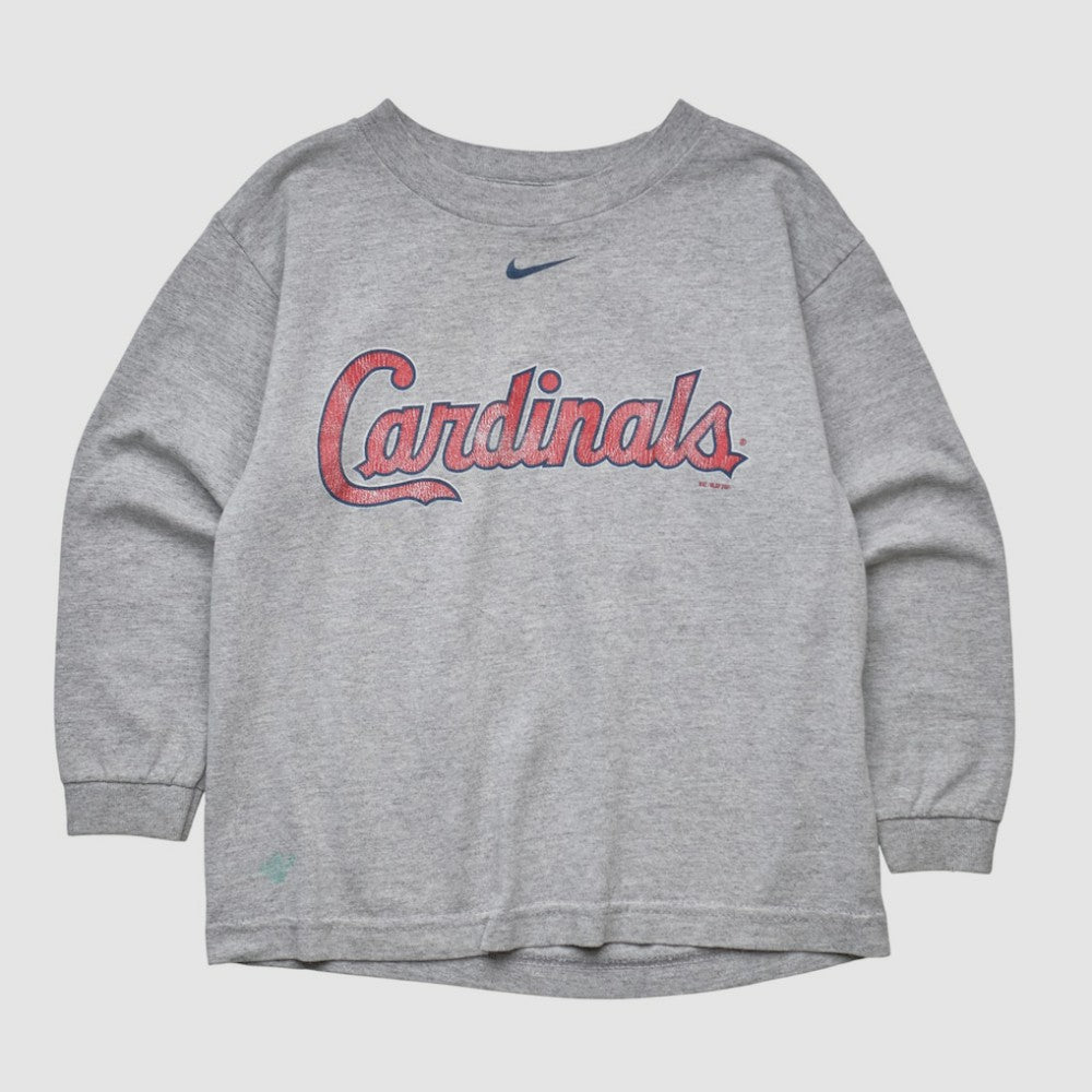 St. Louis Cardinals Nike 2001 Pullover Sweatshirt - Heather Gray - Yth S by Fanatics Real Vintage Pullover