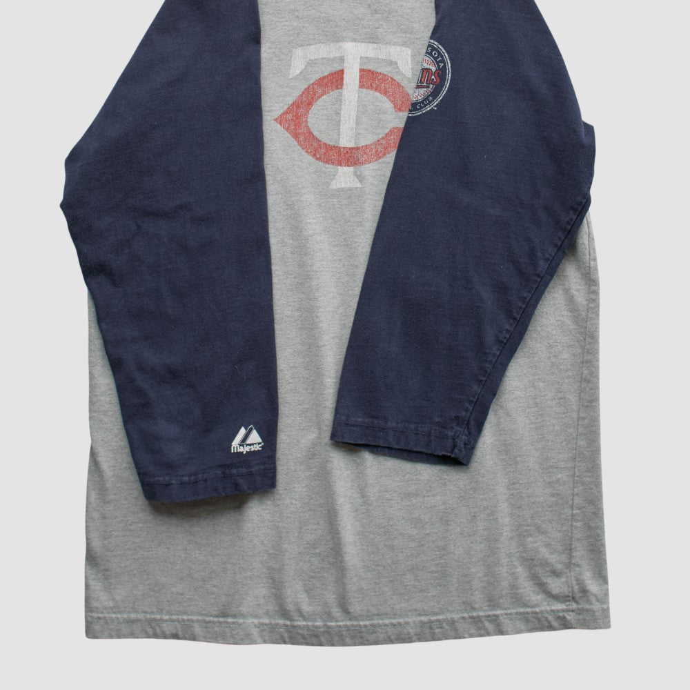 Minnesota Twins Majestic 2000s T-shirt - Heather Gray - S by Fanatics Real Vintage T-shirts
