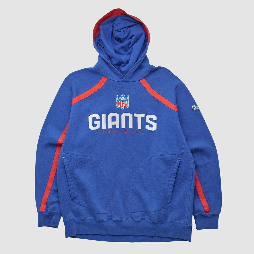 New York Giants Reebok 2000s Hooded Pullover Sweatshirt Blue Vintage