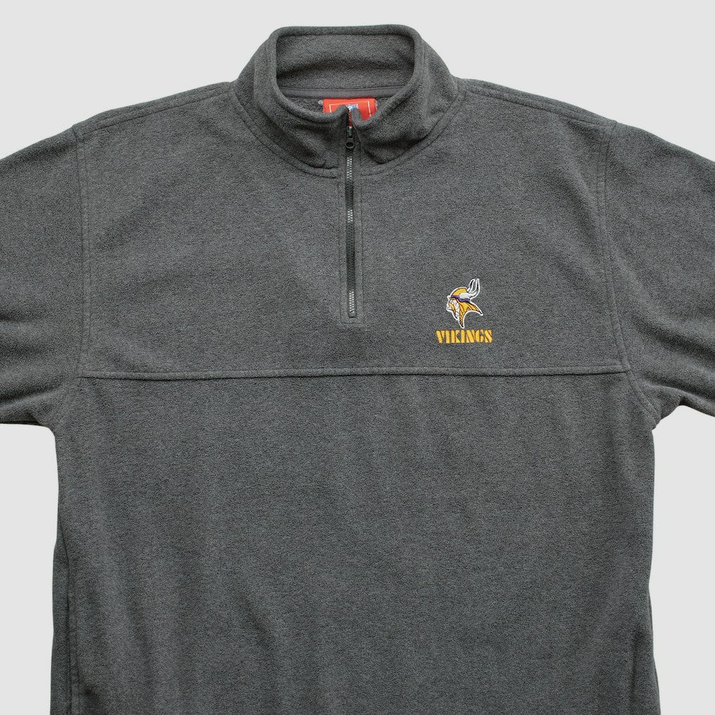 Minnesota Vikings NFL 2000s 1/4 Zip Sweatshirt Dark Heather Gray Vintage