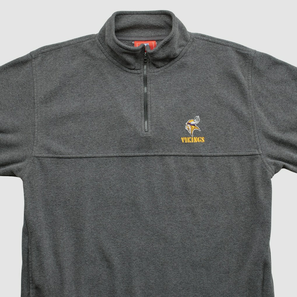 Minnesota Vikings NFL 2000s 1/4 Zip Sweatshirt Dark Heather Gray Vintage