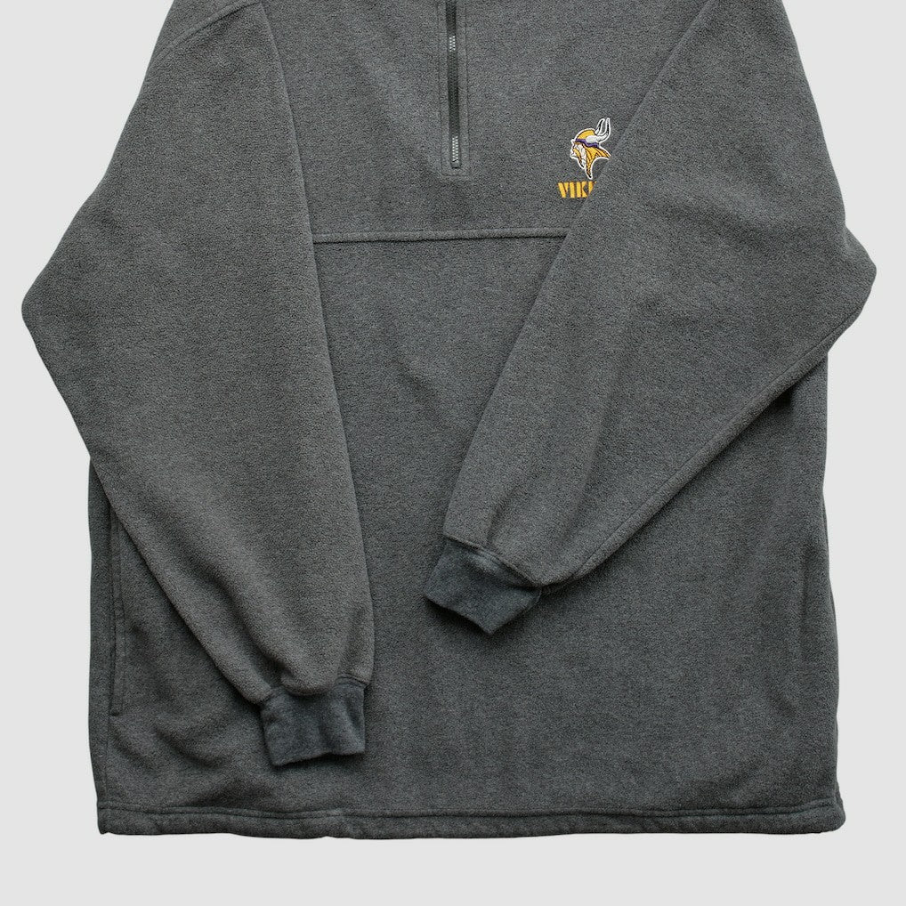Minnesota Vikings NFL 2000s 1/4 Zip Sweatshirt Dark Heather Gray Vintage