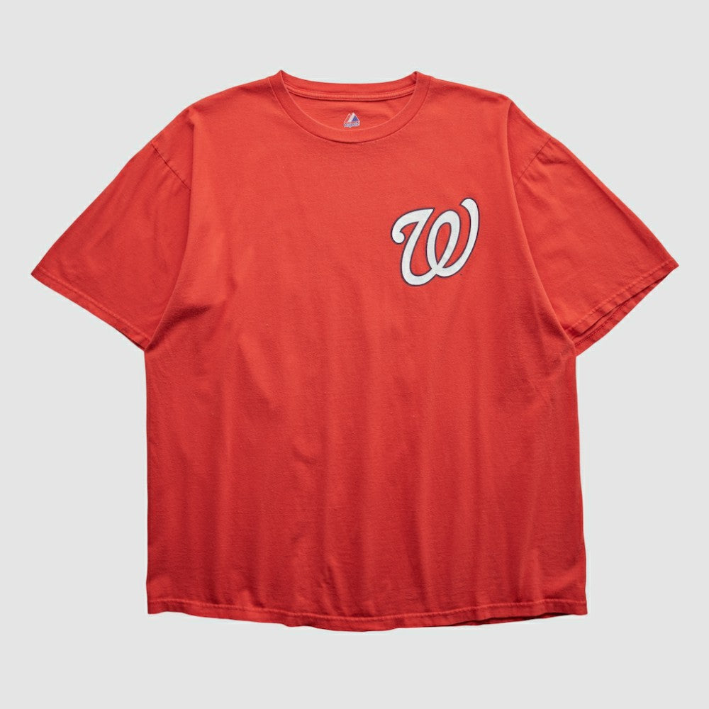 Washington Nationals Majestic 2000s T-shirt - Red - L by Fanatics Real Vintage T-shirts