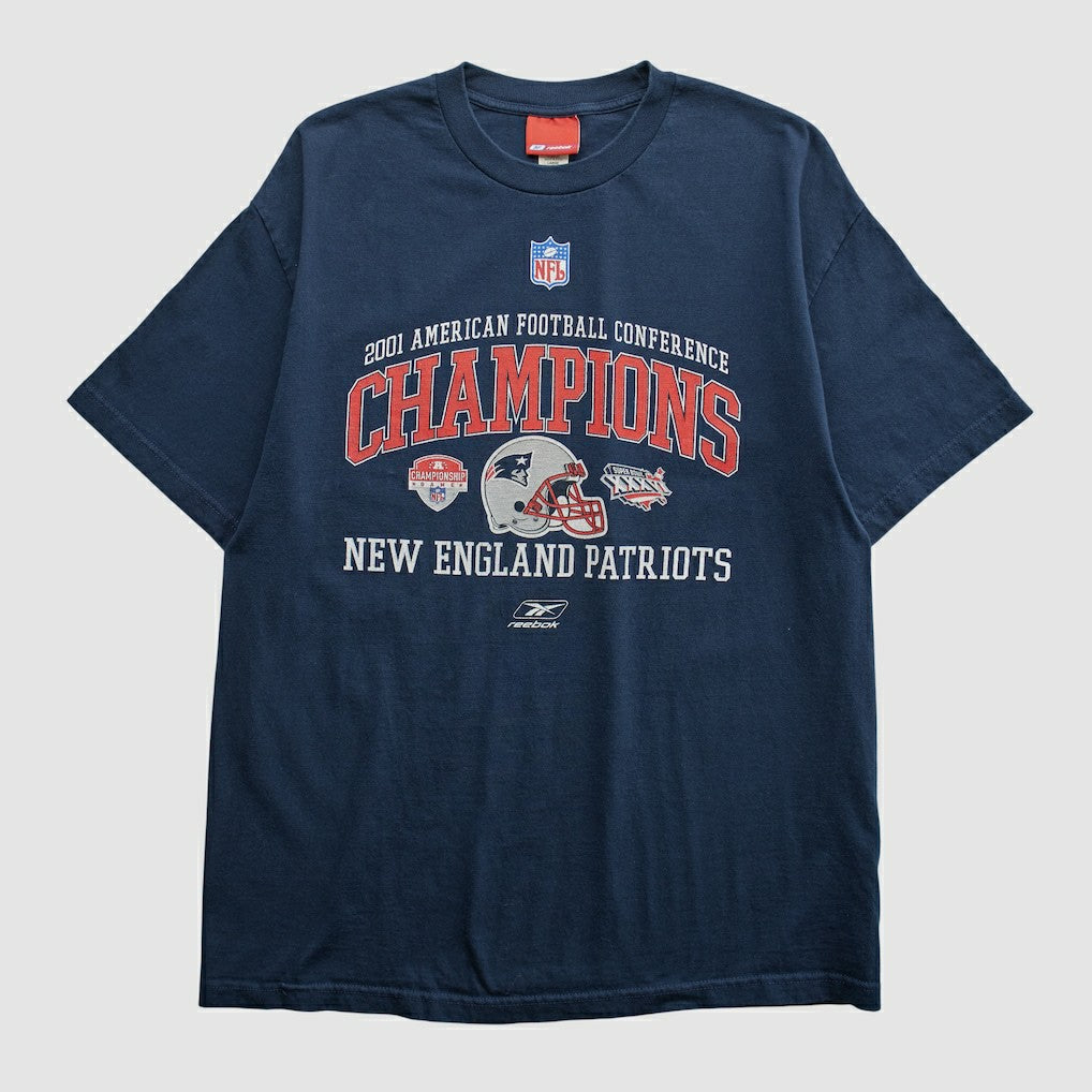 New England Patriots Reebok 2001 T-shirt Navy Vintage