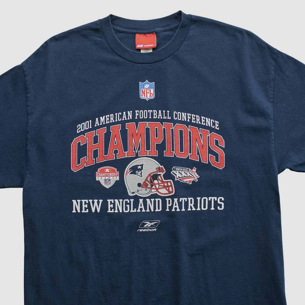 New England Patriots Reebok 2001 T-shirt Navy Vintage