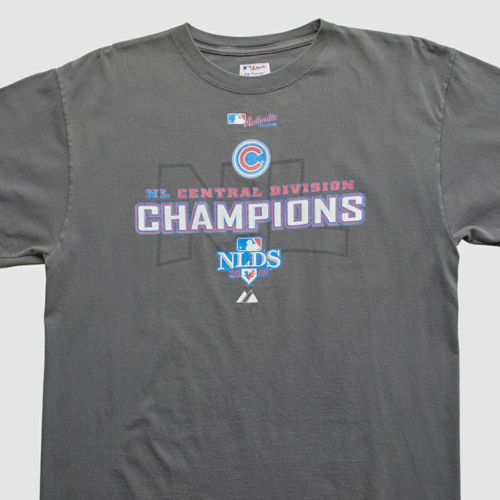 Chicago Cubs Majestic 2008 T-shirt - Gray - M by Fanatics Real Vintage T-shirts