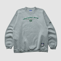 New York Jets Reebok 2000s Pullover Sweatshirt Heather Gray Vintage