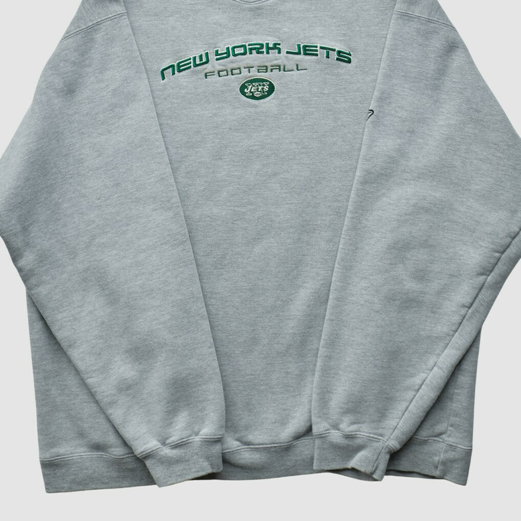 New York Jets Reebok 2000s Pullover Sweatshirt Heather Gray Vintage