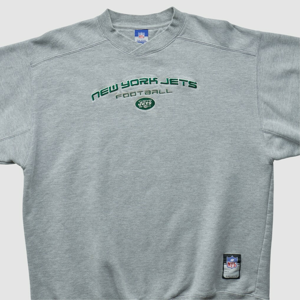 New York Jets Reebok 2000s Pullover Sweatshirt Heather Gray Vintage