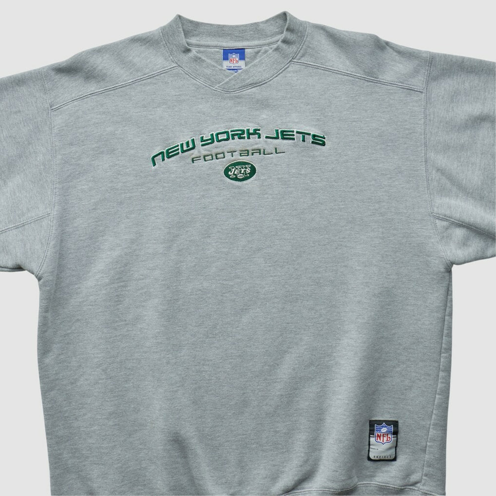 New York Jets Reebok 2000s Pullover Sweatshirt Heather Gray Vintage