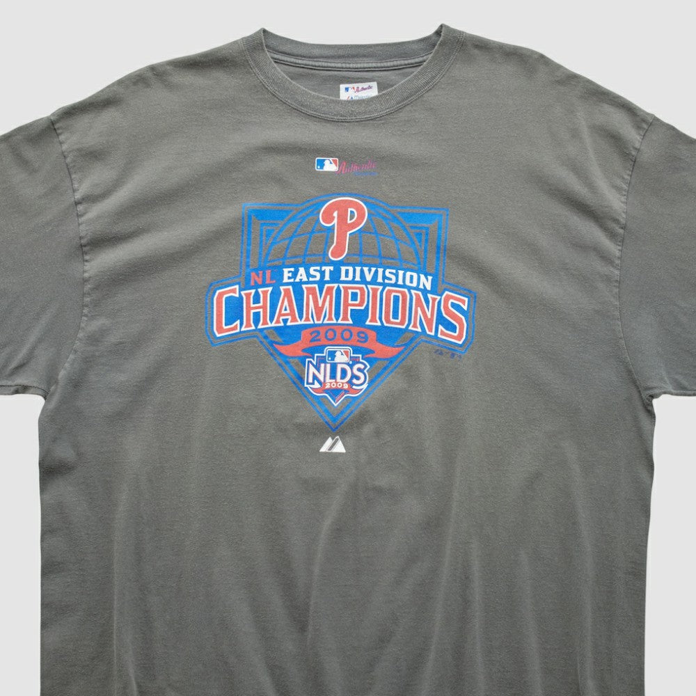 Philadelphia Phillies Majestic 2009 T-shirt - Gray - 2XL by Fanatics Real Vintage T-shirts